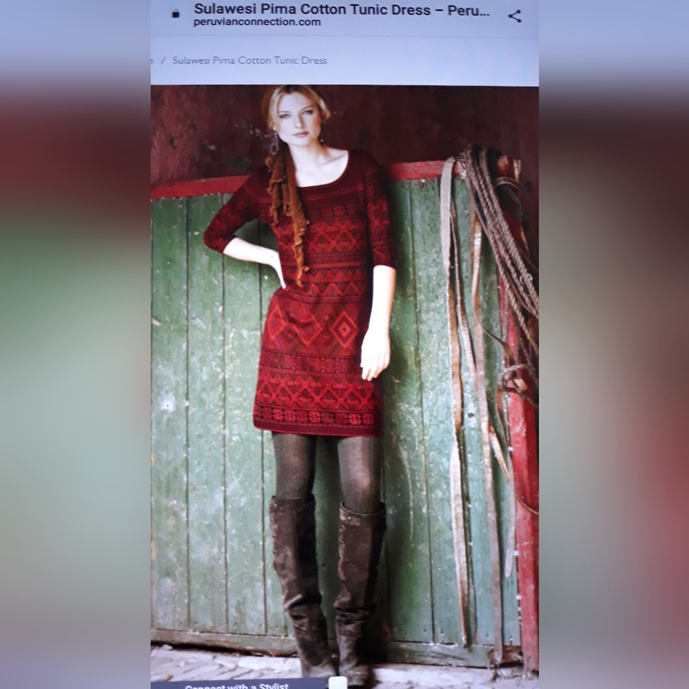 Peruvian Connection Sulawesi Pima Cotton tunic dress